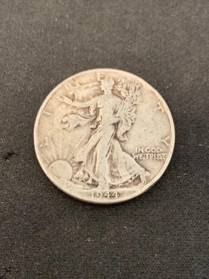 1944 United States Walking Liberty Half Dollar - 90% Silver Coin