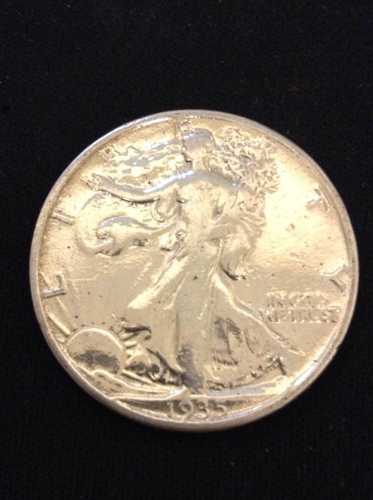 1935-D United States Walking Liberty Silver Half Dollar - 90% Silver Coin from Collection