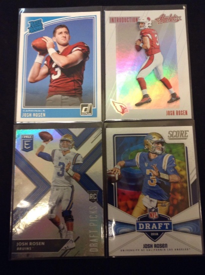 4 Card Lot of 2018 Josh Rosen Cardinals Dolphins Rookie Football Cards