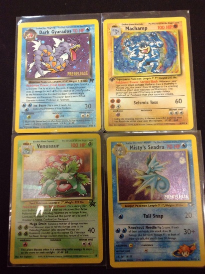 4 Count Lot of Rare Pokemon Holofoil Promo and Rare Promo Cards - Vintage - Some Very Rare