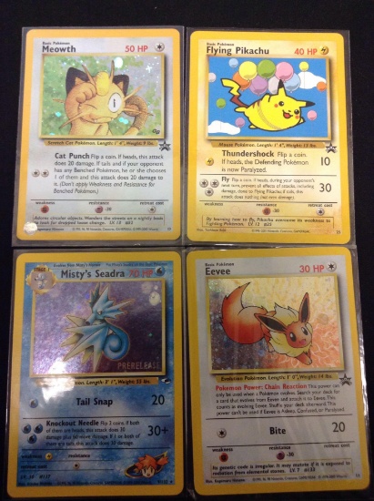 4 Count Lot of Rare Pokemon Holofoil Promo and Rare Promo Cards - Vintage - Some Very Rare