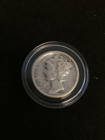 1924 United States Mercury Dime - 90% Silver Coin