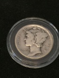 1929 United States Mercury Dime - 90% Silver Coin