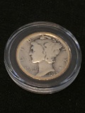 1923 United States Mercury Dime - 90% Silver Coin