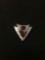 Trillion Faceted 5x5x5mm Garnet Center Triangular Shaped Sterling Silver Pendant Slide