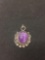 Oval 14x10mm Amethyst Cabochon Vintage Design 1