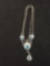 Kathleen Chavez Designed Oval & Round Turquoise Accent Bear Claw Native American Style Sterling