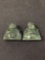 Lot of Two Asian Style Hand Carved 20mm Tall Green Jade Buddha Figurine - 83 Carats Total Weight