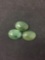 Lot of Three Loose 18x13mm Green Jade Polished Cabochon Gemstones - 30 Carats Total Weight