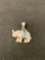 Square Step Faceted Blue Topaz Elephant Themed Sterling Silver Pendant