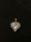 Stauer Designed 10x10mm Heart Faceted Zircon w/ Zircon Halo Sterling Silver Heart Pendant