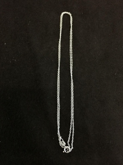 Italian Made 1.0mm Wide 20" Long Sterling Silver Cable Chain