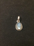 Oval 9x7mm Bezel Set Labradorite Sterling Silver 1