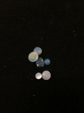 Lot of Seven Loose Polished Cabochon Various Size Opal Gemstones - 0.84 Carats Total Weight