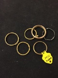 Lot of Six Gold & Silver-Tone Alloy Petite Fashion Bands