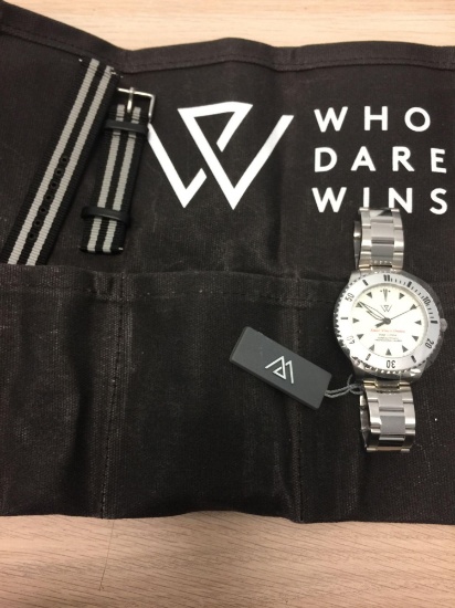 Who Dares Wins Amor Vincit Omnia With Stainless Steel Band And Cloth Band, Sku: TR-001W