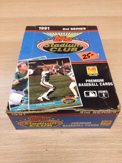 1991 Topps Stadium Club Premium Baseball Cards Wax Box