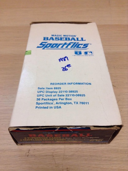 1987 Sportflics Magic Motion Baseball Cards Wax Box