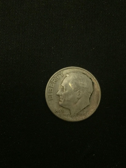 1947 United States Roosevelt Dime - 90% Silver Coin