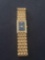 Caravelle Designed Rectangular 18x14mm Bezel Gold-Tone Stainless Steel Watch w/ Bracelet