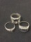 Lot of Three Various Style Sterling Silver Semi-Mount Ring Bands w/o Centers