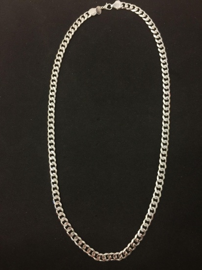 Solid Curb Link 7.0mm Wide 24" Long New Sterling Silver Chain