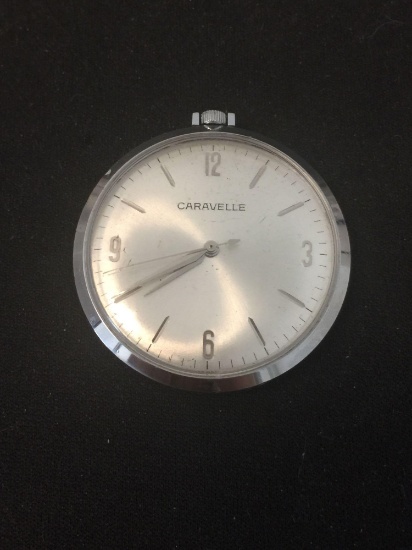 Caravelle Designed Round 42mm Stainless Steel Pocket Watch