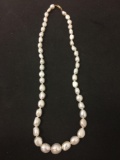 Graduating Baroque Freshwater Pearl 8.0 - 12.0mm Hand-Knotted & Strung 18
