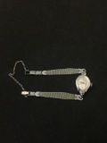 Benrus Designed Marquise Shaped 19x14mm Bezel w/ Diamond Accents Stainless Steel Watch w/ Bracelet