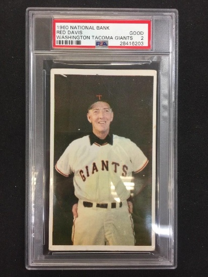 1960 National Bank Red Davis Washington Tacoma Giants Baseball PSA 2 F452