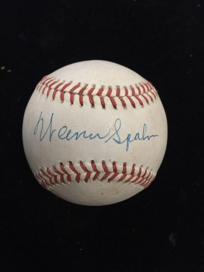 Signed Warren Spahn Autographed Official Major League Baseball from Estate Collection