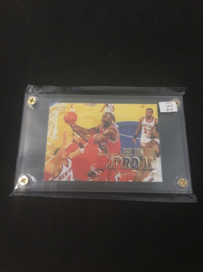 1997-98 Fleer #23 Michael Jordan Bulls Basketball Card in Screwdown Holder