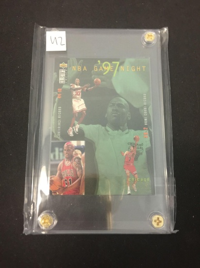 1997-98 Collectors Choice #158 Michael Jordan Bulls Basketball Card in Screwdown Holder