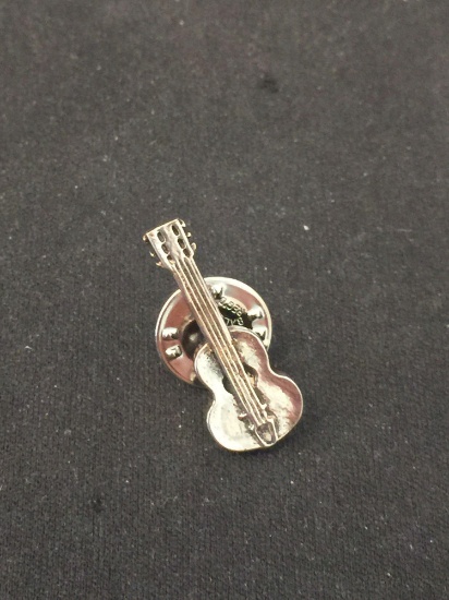 Guitar Motif 1" Long Sterling Silver Pin