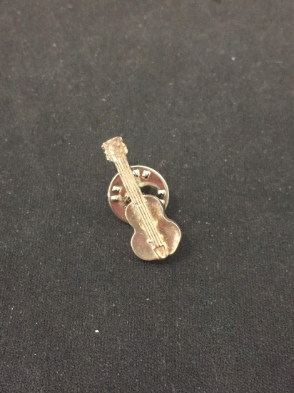 Guitar Motif 1" Long Sterling Silver Pin