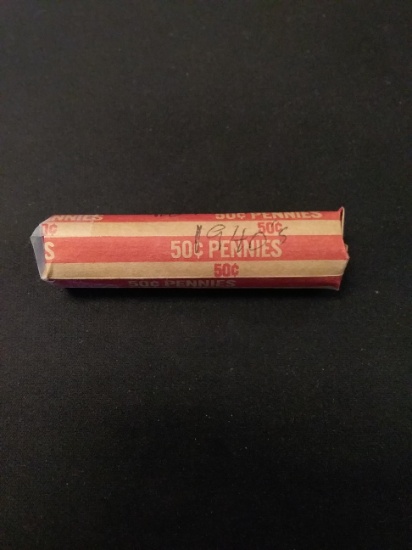 Roll of 50 Wheat Pennies From Lifetime Collection - Marked 1940`s by Consignor