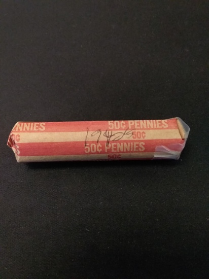 Roll of 50 Wheat Pennies From Lifetime Collection - Marked 1940`s by Consignor