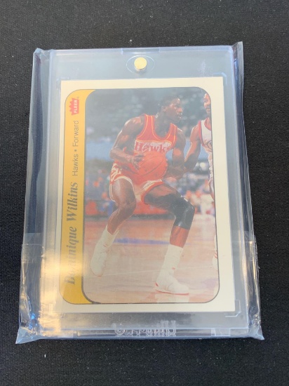 1986-87 Fleer Stickers Dominique Wilkins Hawks Rookie Vintage Basketball Card