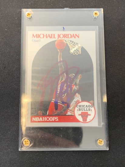 Signed 1990-91 Hoops Michael Jordan Basketball Card - Autographed - Not Certified