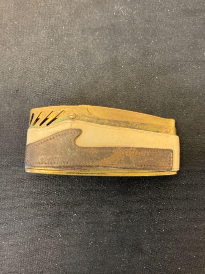 Leather Wrapped Case Bronze Prince Gardner Designed 3x1.5" Lighter