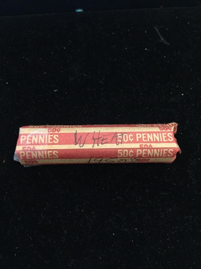 Roll Of 1950?s Wheat Pennies From Collection
