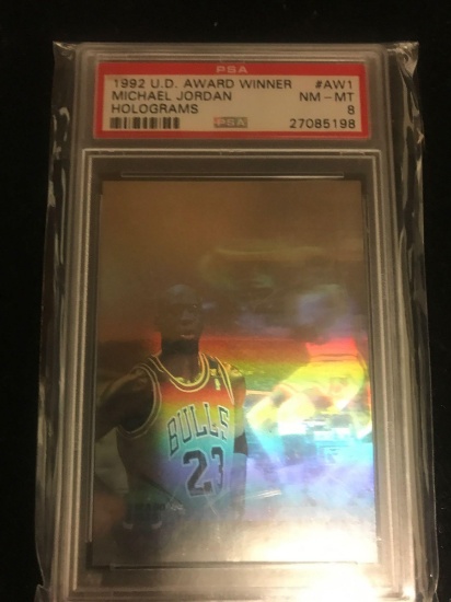 PSA Graded 1992-93 Upper Deck Michael Jordan Hologram Insert Card NM-MT 8