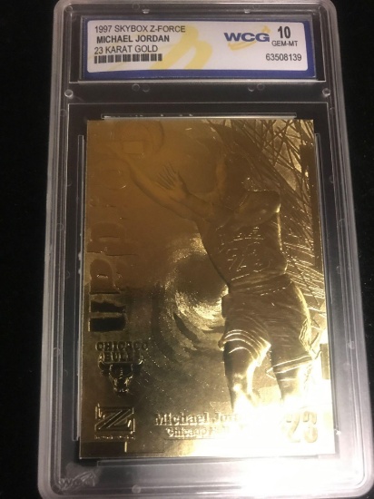 1997 Skybox Z-Force Michael Jordan 23kt Gold WCG 10 Gem Mint Graded