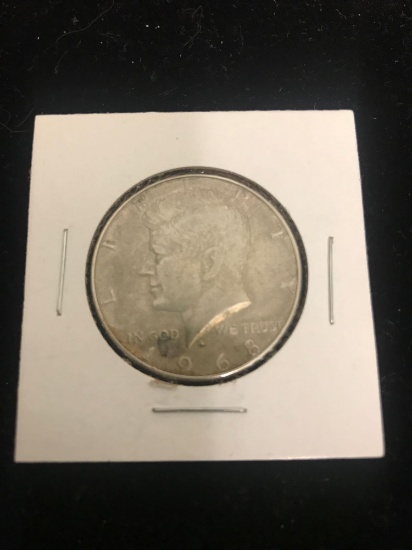 1968 United States Kennedy Silver Half Dollar Coin - 40% Silver
