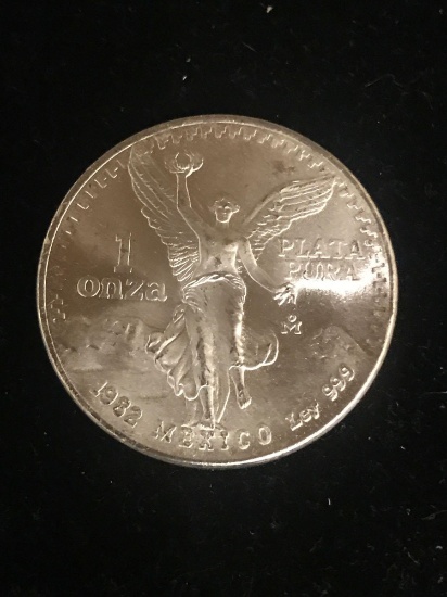 1 Troy Ounce .999 Fine Silver Mexico Uncirculated Onza Silver Bullion Coin