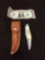 Vintage Colonel USA ?Fish Knife? Folding Dual-Blade Knife w/ Sheath