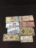 Lot of 8 Unresearched Vintage Foreign Currency Notes