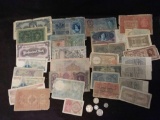 Huge Collection of Foreign Currency Bank Notes w/ Coins Unresearched From Estate