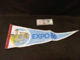 Vintage Expo 86 Vancouvar Canada Pennant