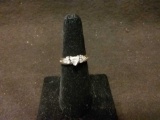 O.61 Carat Center Heart Shaped Diamond - Set in 14K Gold Wedding Engagement Ring Sz 6.5 - 4.3 Grams